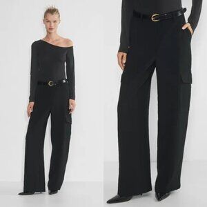 Aritzia Wilfred Black Bridger Cargo‎ Trouser Pants High Waisted Womens 12